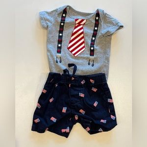 Koala Kids - Fourth of July Bodysuit + Shorts Set (0-3 months)